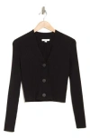 Vince Rib Cardigan In Black