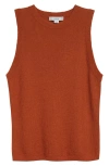 Vince Rib Cashmere & Silk Tank In Dark Dusk Ember