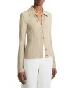 Vince Rib Collared Button Up Shirt In Multi