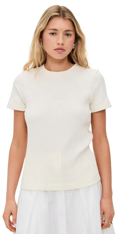 Vince Short-sleeve Ribbed T-shirt In 白色