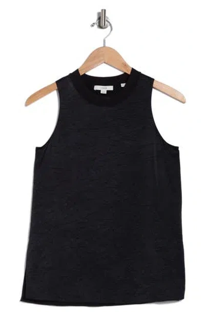 Vince Rib Crewneck Tank In Black
