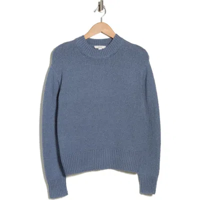 Vince Rib Drop Shoulder Crewneck Sweater In Blue