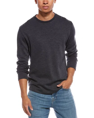 Vince Rib Flat Back Pullover In Black