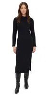 Vince Rib High Crew Neck Dress Black