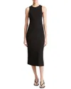 Vince Ribbed High-neck Tank Dress In Black