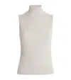 Vince Rib-knit Sleeveless Top In Ivory
