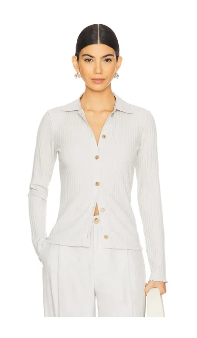 VINCE RIB LONG SLEEVE BUTTON UP POLO