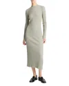 Vince Long Sleeve Rib Maxi Dress In Sage Mist