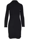 Vince Ribbed-knit Mini Dress In Black