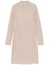 Vince Rib Long-sleeved Short Dress In Neutral
