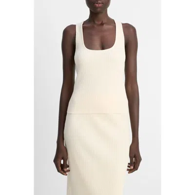 VINCE VINCE RIB RACERBACK STRETCH COTTON BLEND TANK TOP