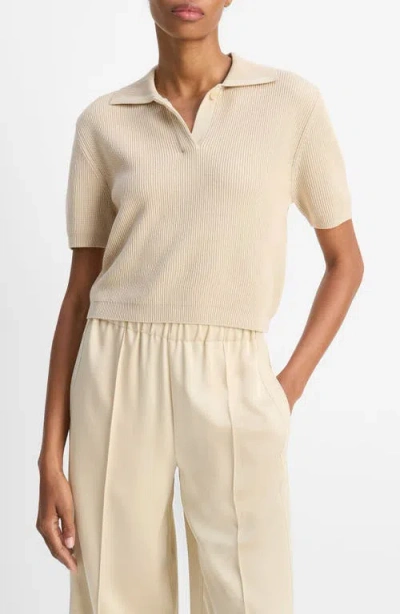 Vince Rib Silk & Cotton Polo