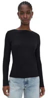 Vince Ribbed Long-sleeve High-neck Top In Black