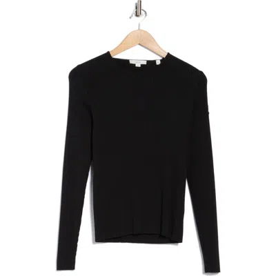 Vince Rib T-shirt In Black