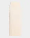 Vince Ribbed-knit Cotton-blend Midi Skirt In White