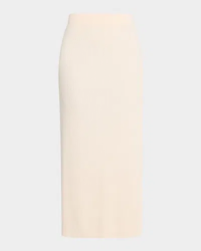 Vince Ribbed Ankle-length Skirt In Brown