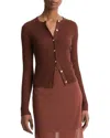 Vince Ribbed Cashmere And Silk Fitted Cardigan