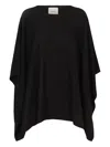 Vince Funnel Neck Knit Cashmere Poncho In Black