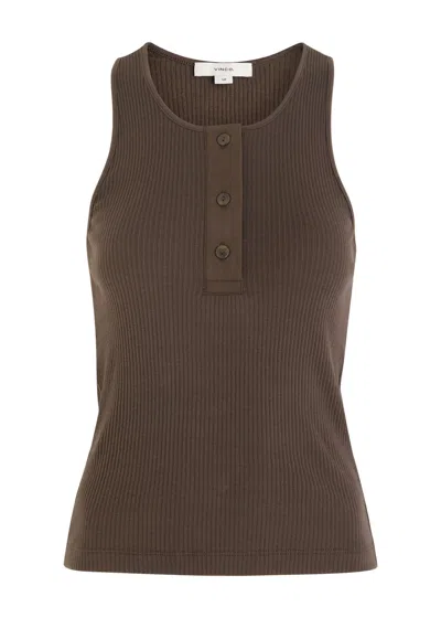 Vince Ribbed Cotton Tank