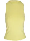 Vince Ribbed Cotton Tank Top In Yellow