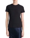 Vince Ribbed Short-sleeve Crewneck Top In Coastal Blue
