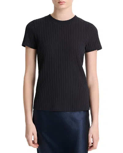 VINCE RIBBED CREWNECK TEE