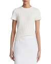 Vince Rib Crewneck T-shirt In Off White