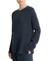 Vince Ribbed Donegal Cashmere Tunic In Blue