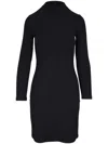 Vince Ribbed Dress In Black