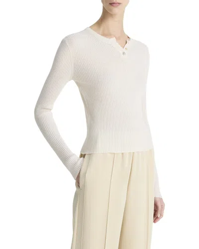 VINCE RIBBED HENLEY SHIRT