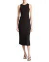 Vince Ribbed High-neck Tank Dress In Black In Black