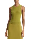 Vince Ribbed High-neck Tank Top In Green