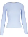 Vince Rib Pima Cotton Long Sleeve Crewneck T-shirt In Kyanite
