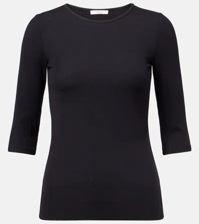 Vince Ribbed-knit Top In Black