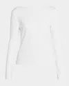 Vince Ribbed Long-sleeve High-neck Top In White