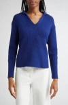 Vince Ribbed Pullover Sweater In Blue