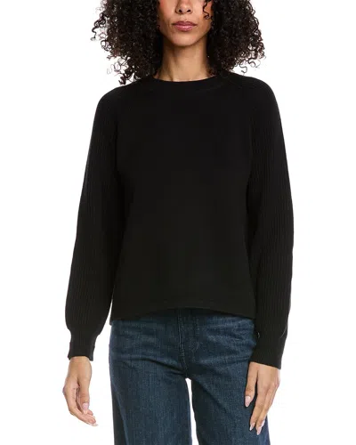 Vince Ribbed Raglan Sweater In Black