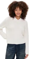 Vince Ribbed Sailor Collar Sweater Off White In White