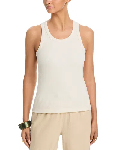 Vince Ribbed Scoop Neck Tank In Animal Print