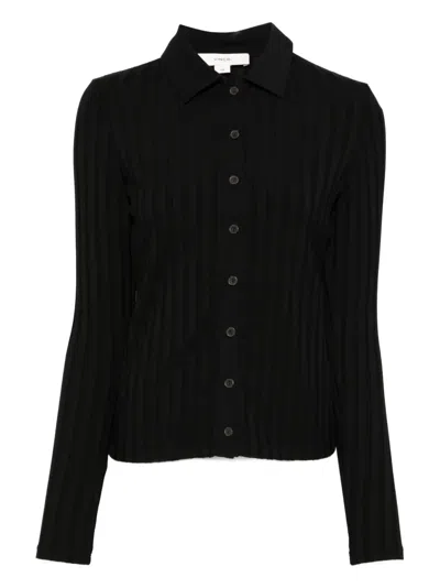 Vince Ribbed Shirt In Black