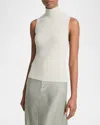 Vince Rib-knit Sleeveless Top In Pale Dove
