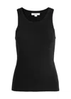 Vince Ribbed-knit Sleeveless Tank Top In Black