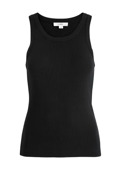 VINCE VINCE RIBBED STRETCH-JERSEY TANK