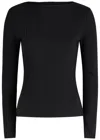 Vince Ribbed Long-sleeve High-neck Top In Black