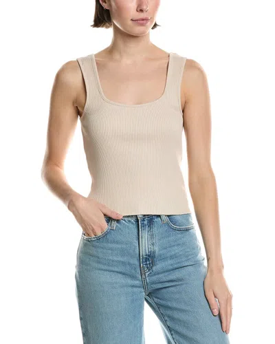 Vince Ribbed Sweetheart Tank In Brown