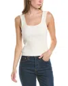 Vince Scoop Neck Rib Tank In White
