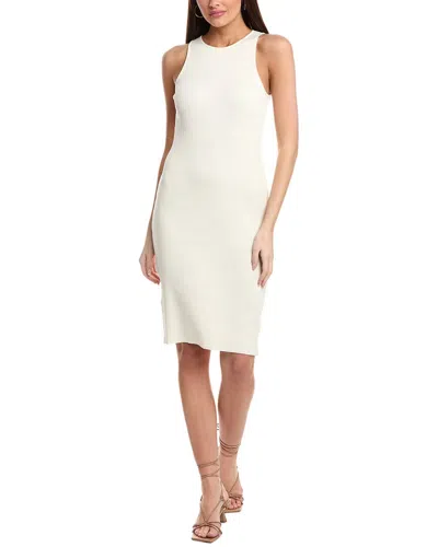 Vince Ribbed Tank Dress In White