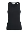 Vince Ribbed Tank Top In Black