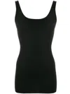 Vince Cotton-blend Tank Top In Black