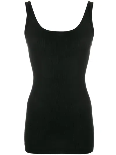 Vince Cotton-blend Tank Top In Black